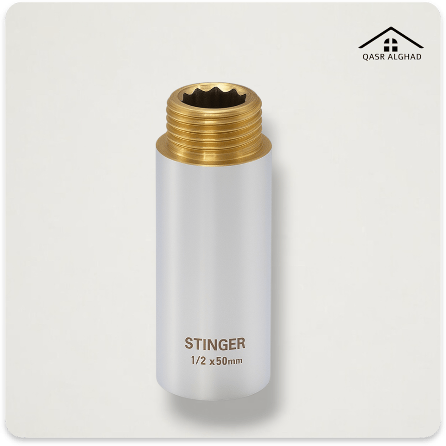 جلبة نحاس (تطويلة) مطلي كروم _ مقاسات متعددة | STINGER