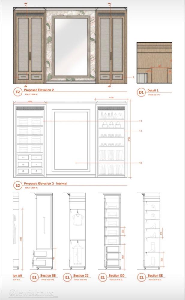 استشارة الخزائن والمطابخ (تصميم + Elevation)