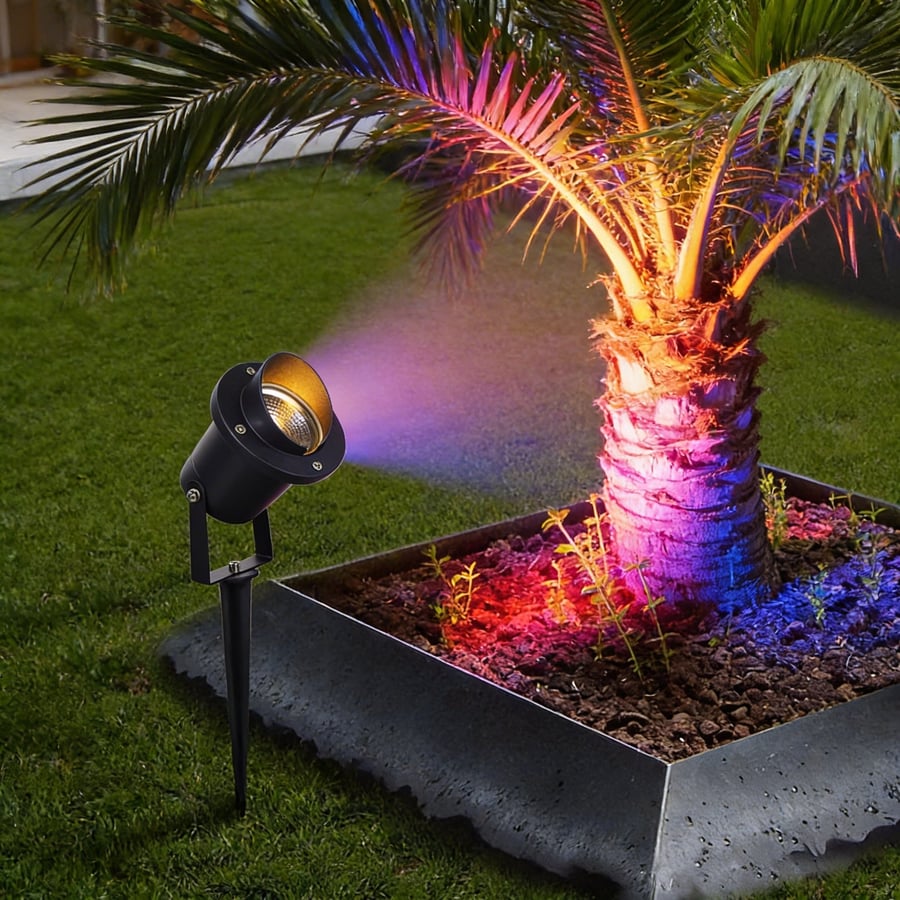 كشاف غرس ليد أسود 15 واط ملون RGB