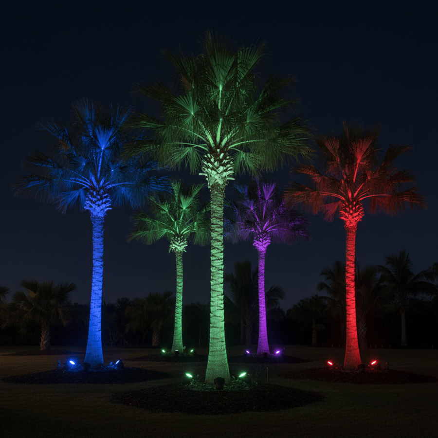 كشاف غرس ليد أسود 15 واط ملون RGB