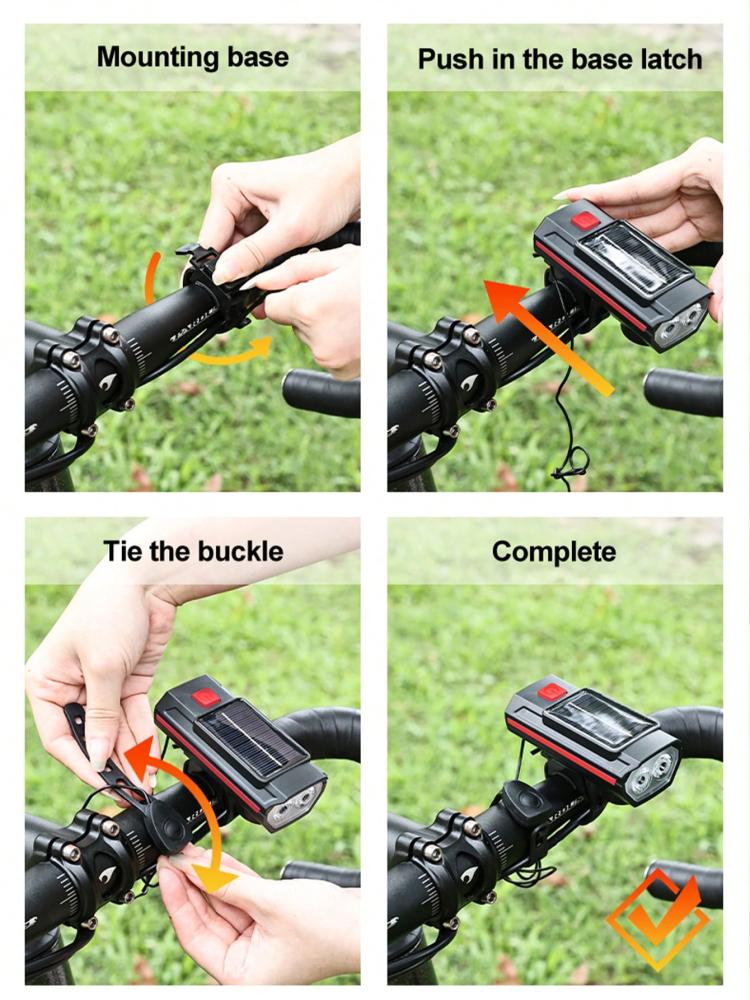Bicycle light 3 levels front and back with horn