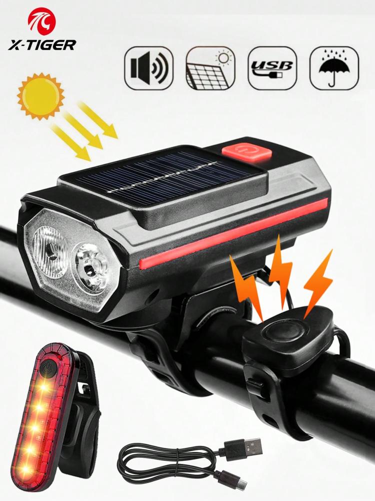 Bicycle light 3 levels front and back with horn