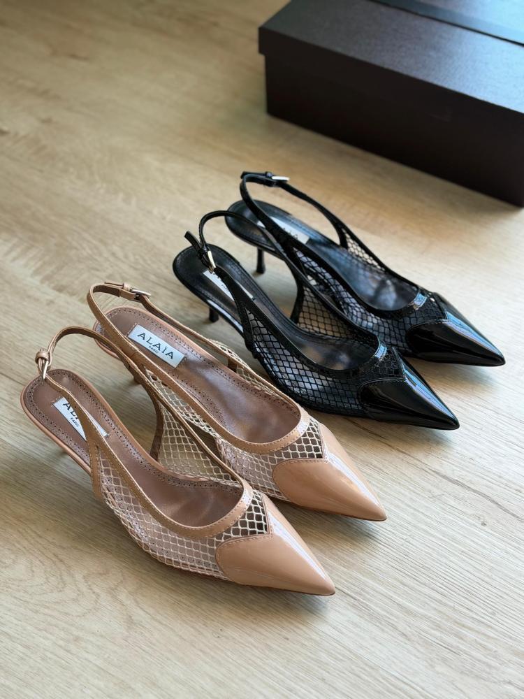Alaïa Mesh Slingback Low Heels