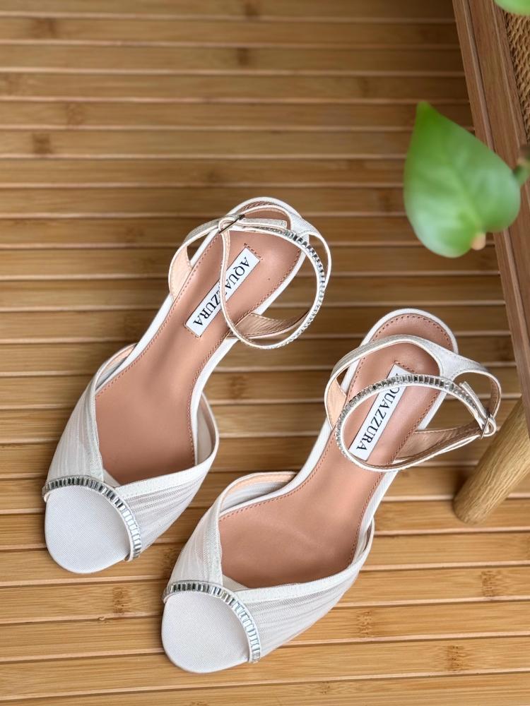 Jimmy Choo Crystal Mesh Ankle Strap Heels