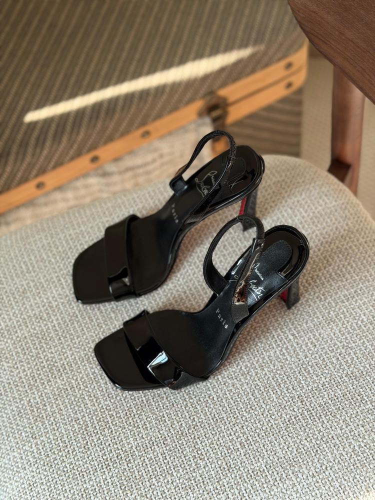 Christian Louboutin Patent Leather Slingback Sandals