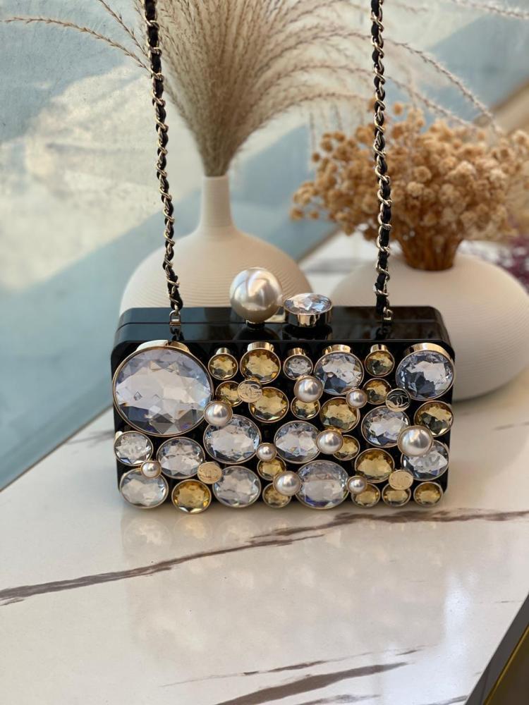 Chanel Crystal Pearl Clutch Bag