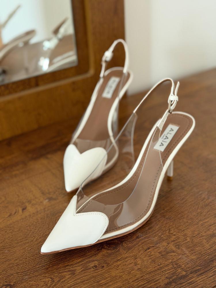 Alaïa Clear Slingback Pointed Heels