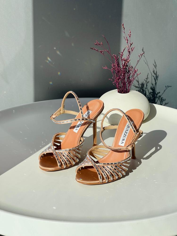 Aquazzura Crystal Embellished Strappy Sandals
