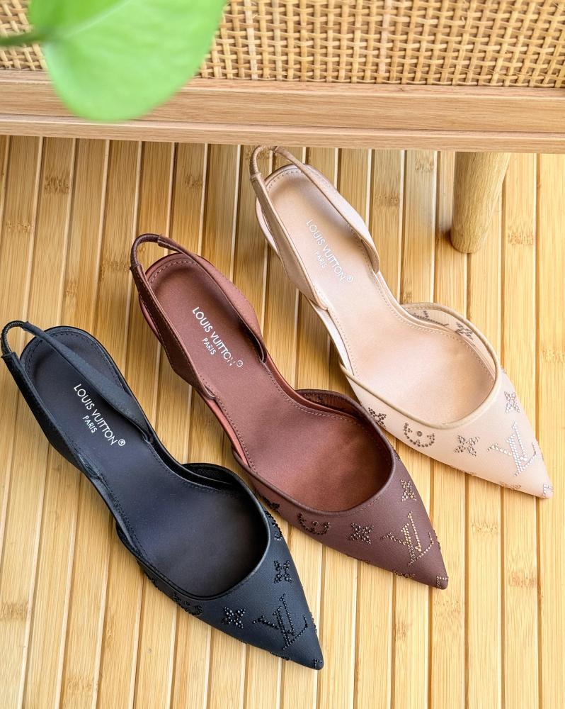 Louis Vuitton Rhinestone Slingback Heels
