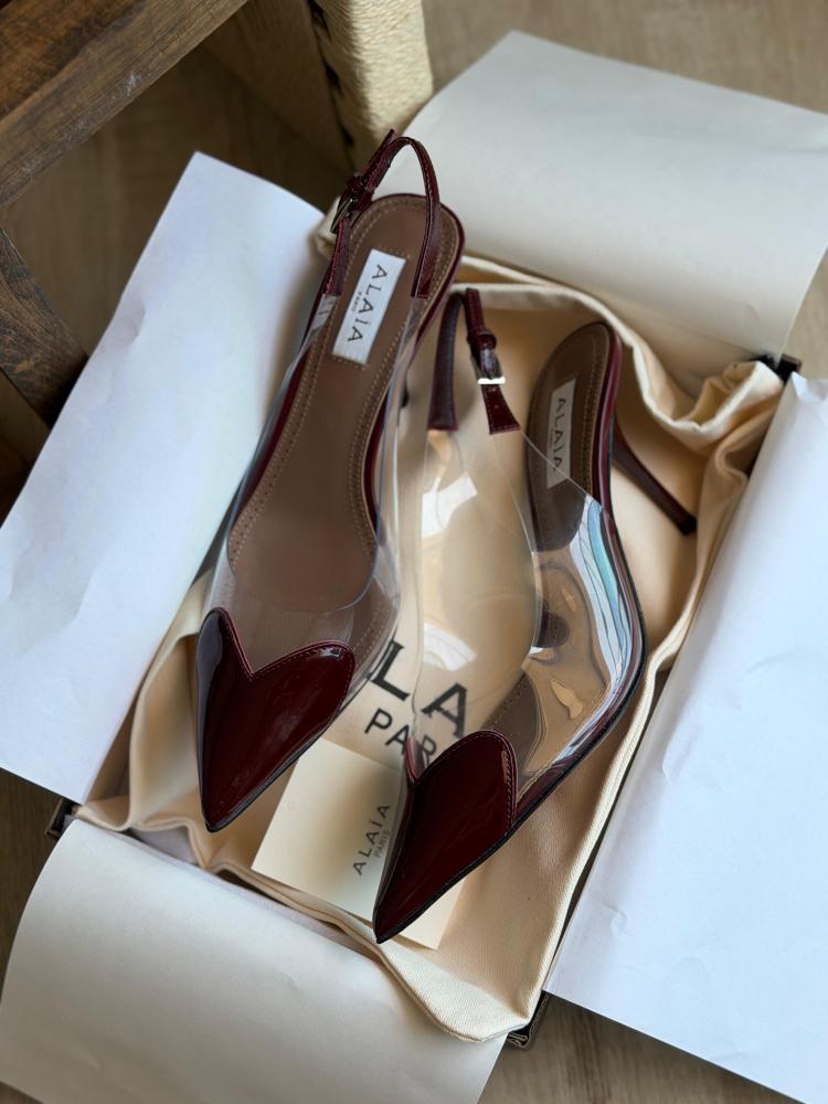 Alaïa Clear Slingback Pointed Heels