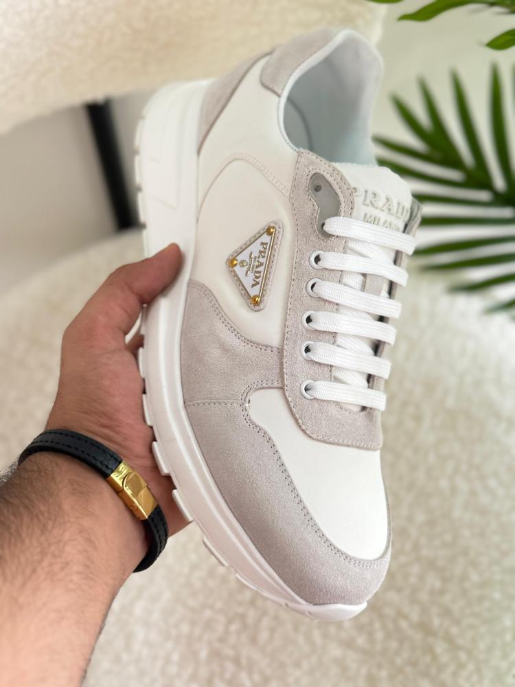 Prada Suede & Nylon Logo Sneakers