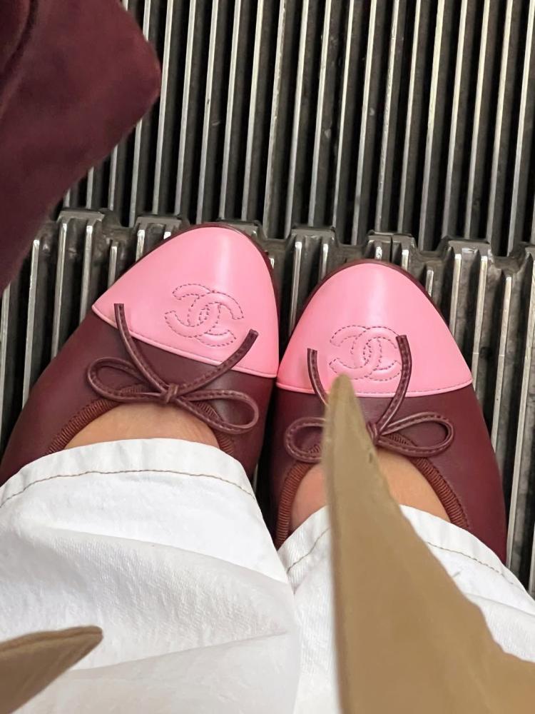 Chanel Two Tone CC Ballerina Flats
