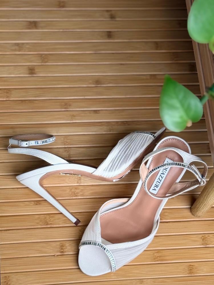 Jimmy Choo Crystal Mesh Ankle Strap Heels