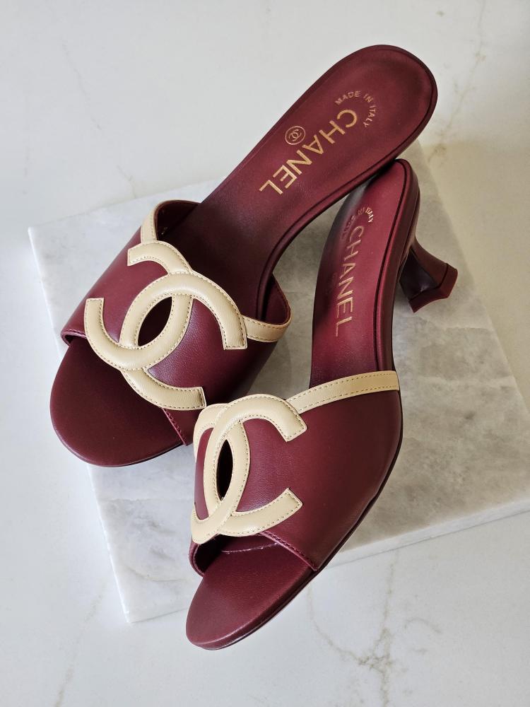 Chanel CC Open Toe Heeled Sandals