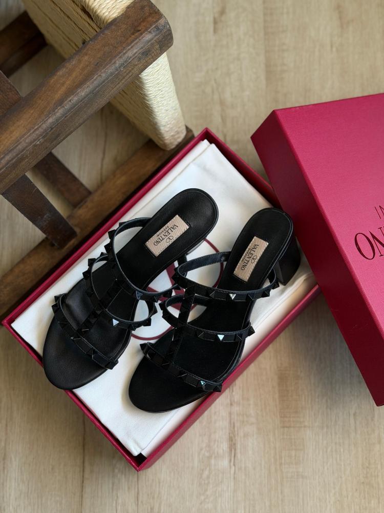 Valentino Rockstud Block Heel Sandals
