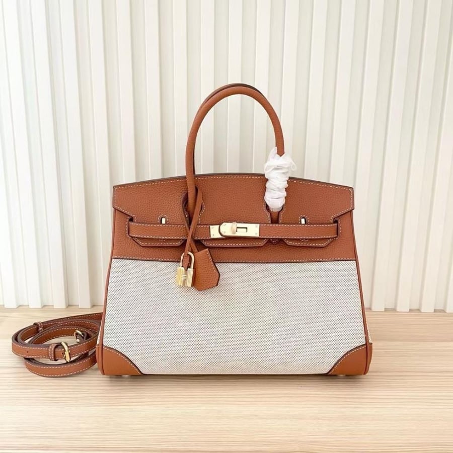 Hermes Birkin 30 Canvas & Leather