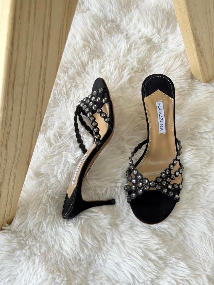 Aquazzura Crystal Embellished Mule Heels – 12 Colors
