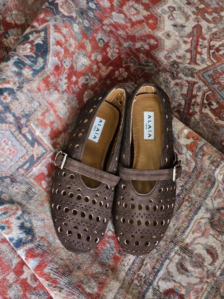 Alaïa Laser Cut Mary Jane Flats