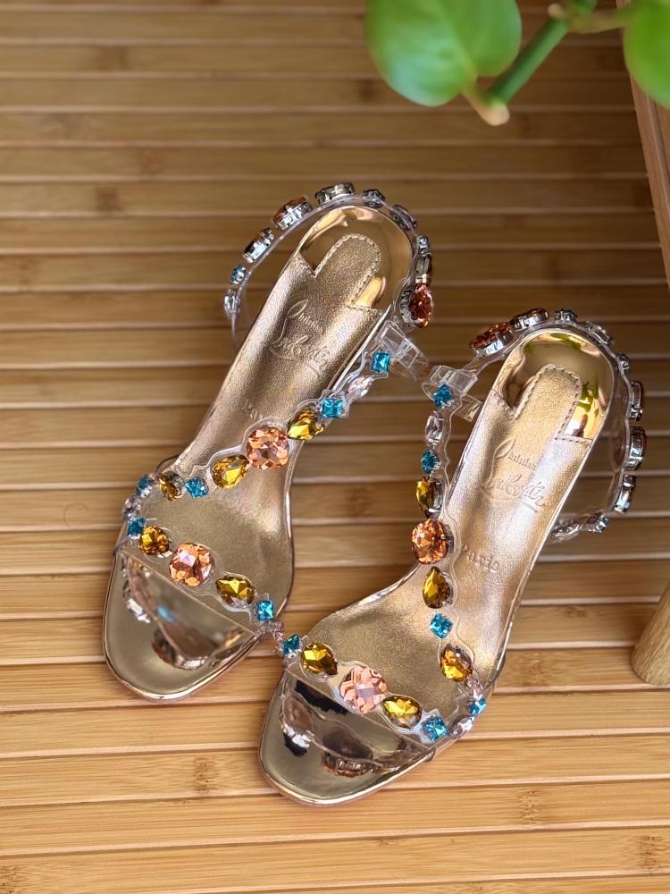 Christian Louboutin Crystal Embellished Heeled Sandals