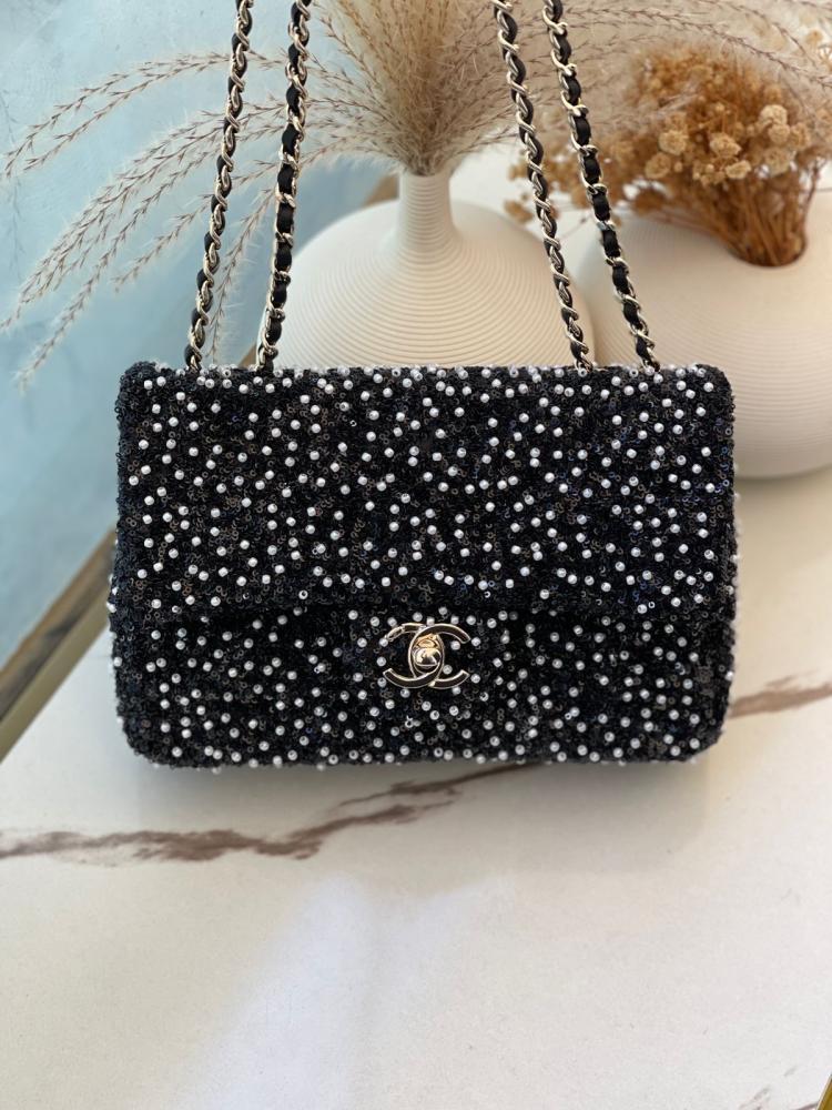Chanel Pearl & Sequin Embellished Flap Bag