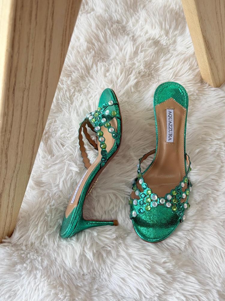 Aquazzura Crystal Embellished Mule Heels – 12 Colors