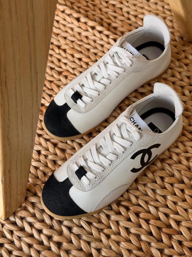 Chanel Two Tone Leather Sneakers