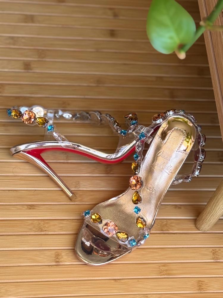 Christian Louboutin Crystal Embellished Heeled Sandals
