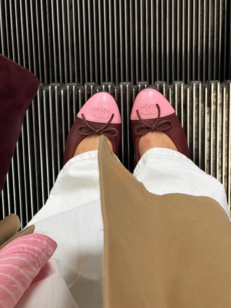 Chanel Two Tone CC Ballerina Flats