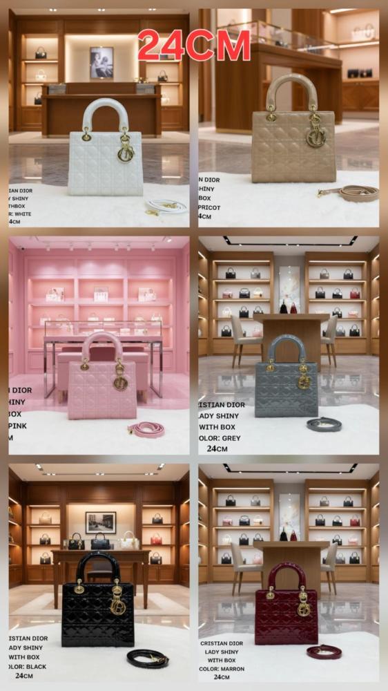 Dior Lady Shiny 24 Top Handle Bag