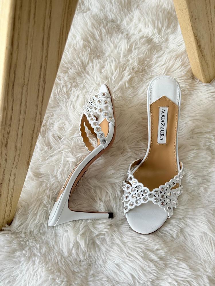 Aquazzura Crystal Embellished Mule Heels – 12 Colors