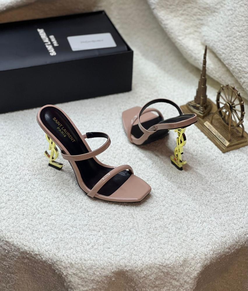 Saint Laurent Opyum Patent Leather Sandals