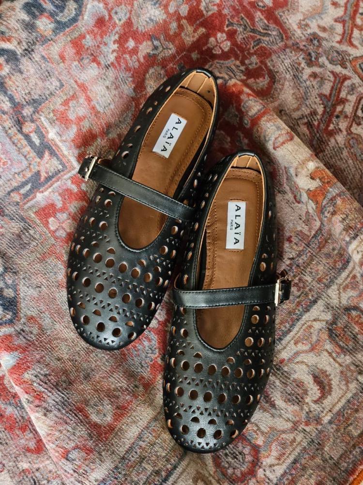Alaïa Laser Cut Mary Jane Flats