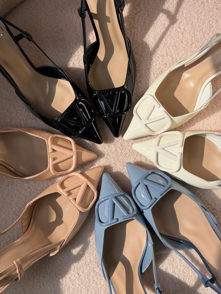 Valentino VLogo Slingback Heels