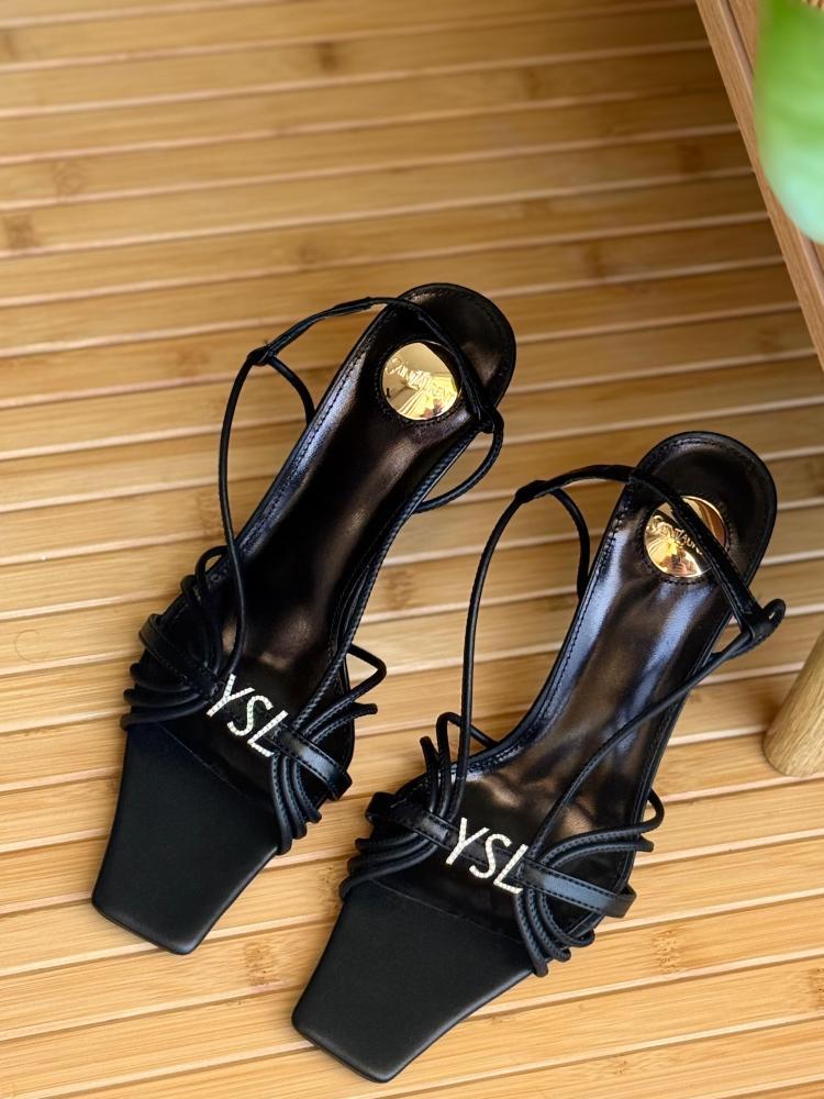 Saint Laurent YSL Strappy Logo Heels