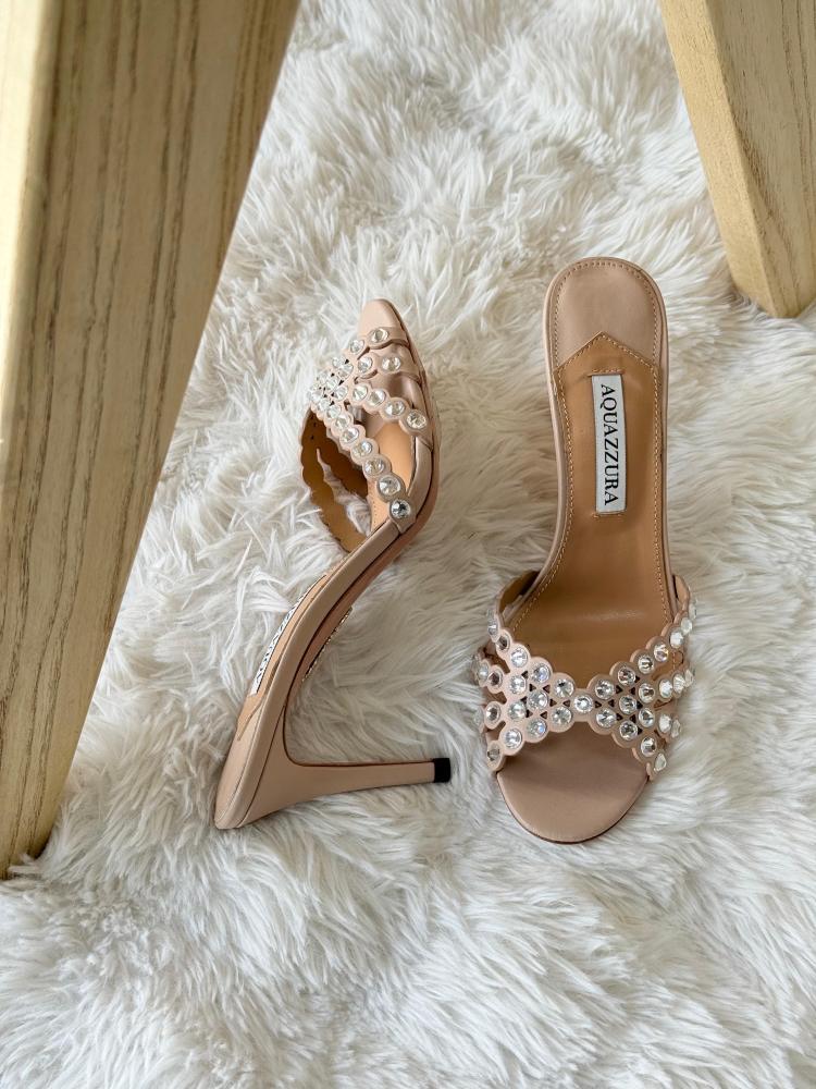 Aquazzura Crystal Embellished Mule Heels – 12 Colors