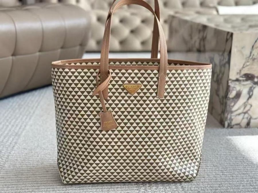 Prada Geometric Print Tote Bag