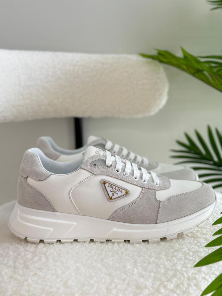 Prada Suede & Nylon Logo Sneakers