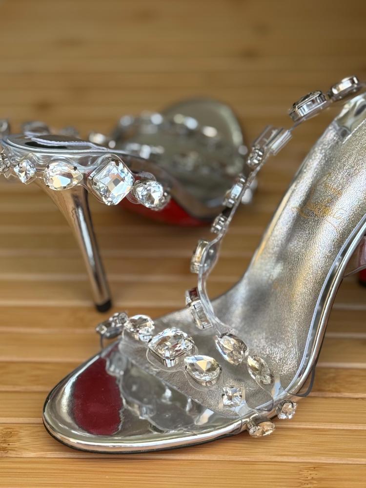 Christian Louboutin Crystal Embellished Heeled Sandals