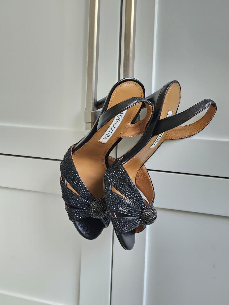Aquazzura Crystal Knot Sandal Heels