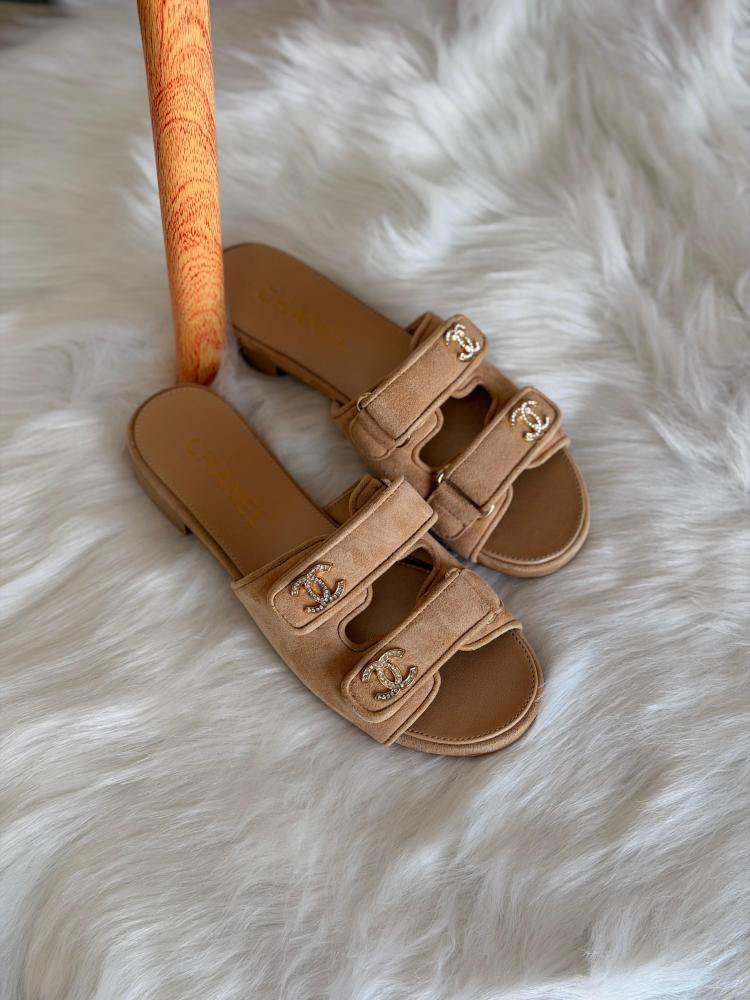 Chanel Double Strap Flat Sandals