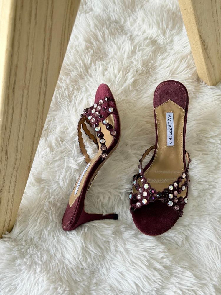 Aquazzura Crystal Embellished Mule Heels – 12 Colors