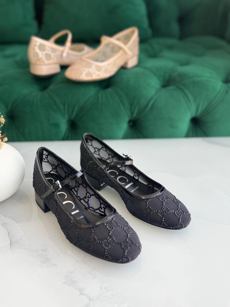 Gucci GG Crystal Mary Jane Ballerina