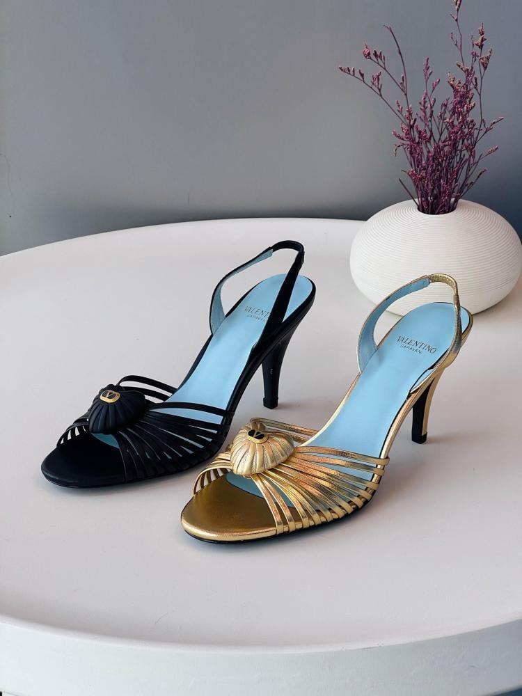 Valentino Shell Detail Slingback Heels