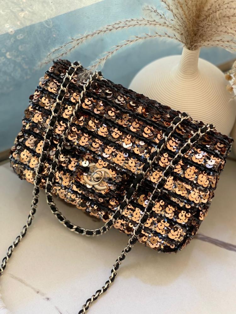 Chanel Gold Sequin Flap Bag