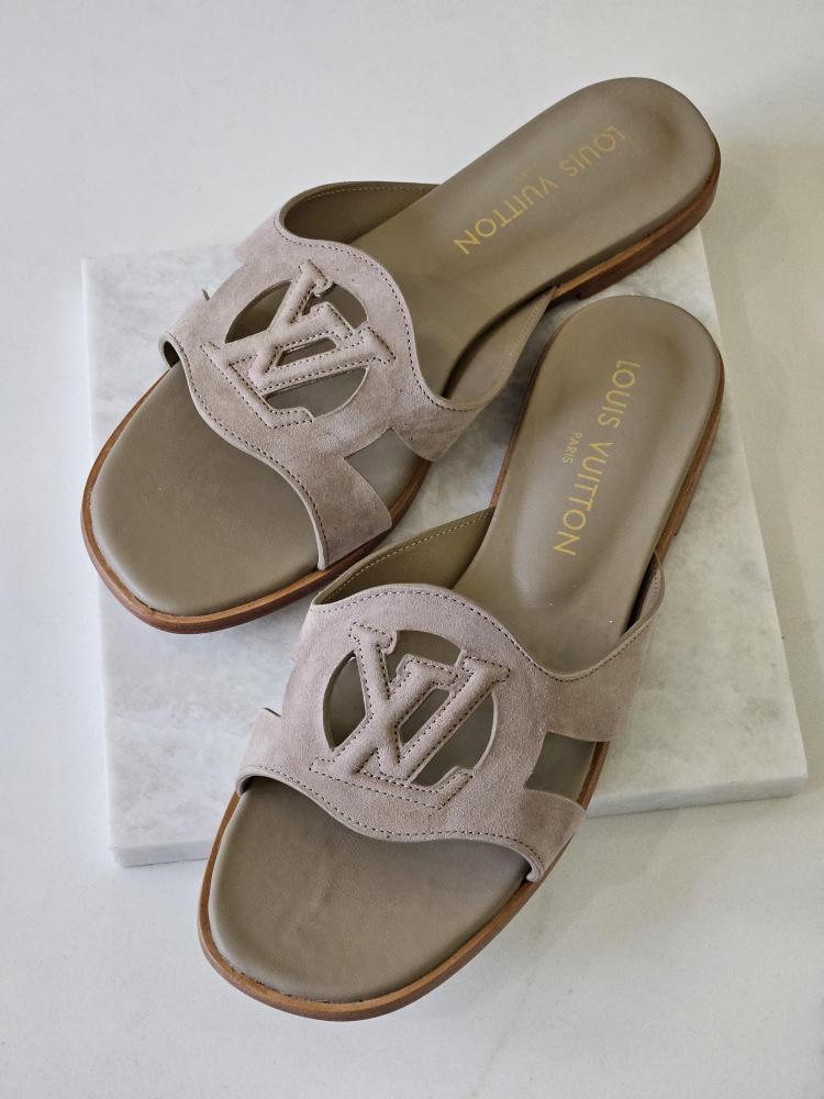 Louis Vuitton LV Suede Flat Slides