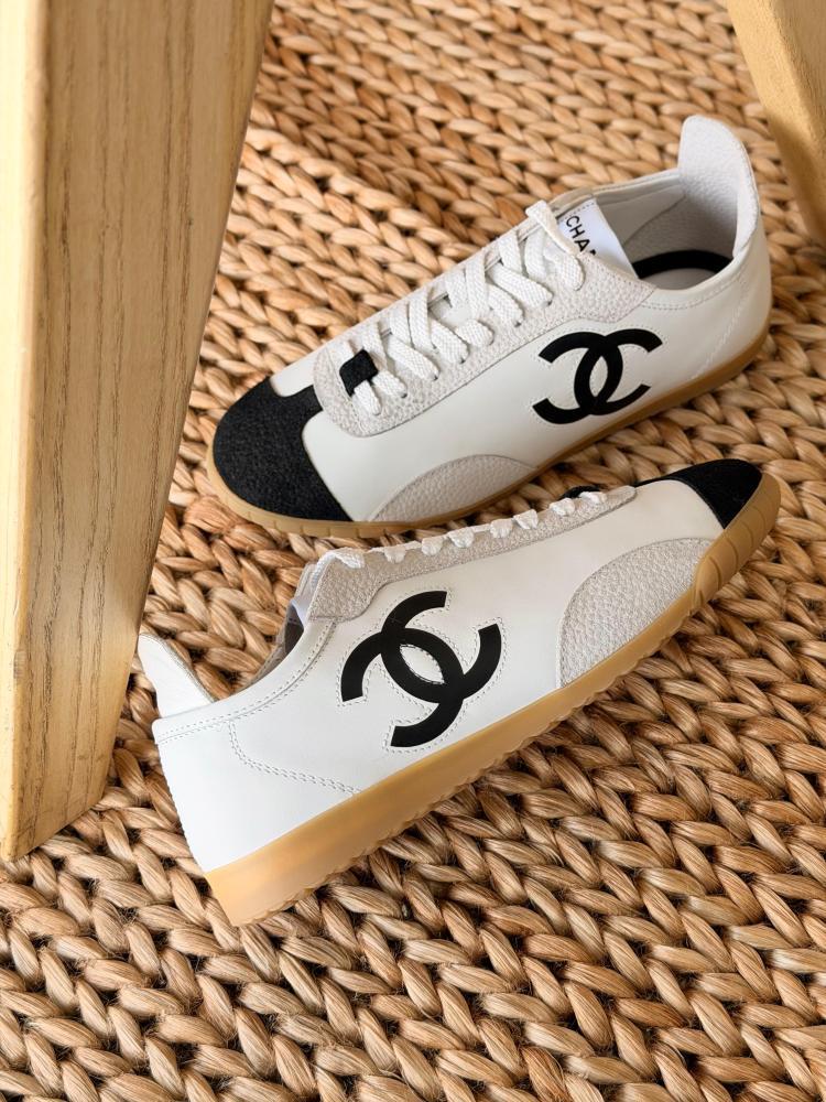 Chanel Two Tone Leather Sneakers