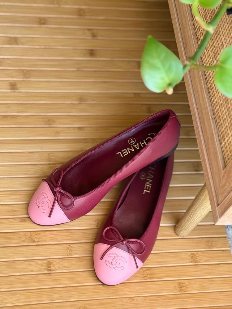 Chanel Two Tone CC Ballerina Flats