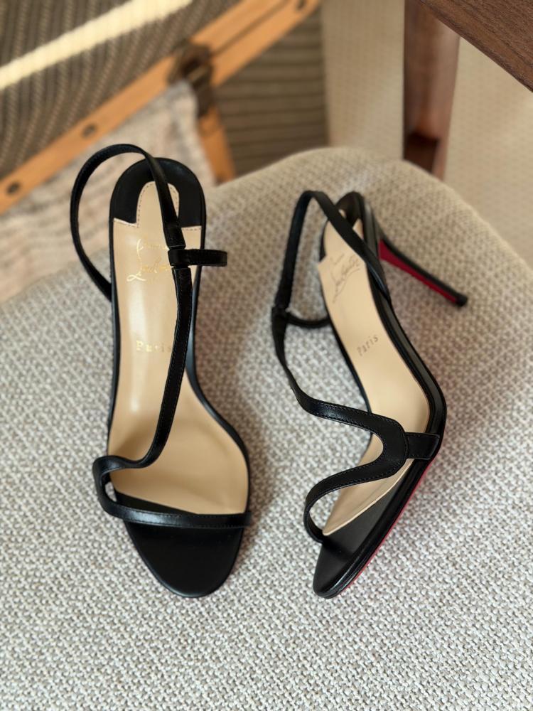 Christian Louboutin Strappy Black Heeled Sandals