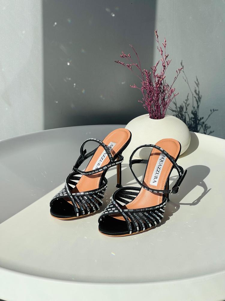 Aquazzura Crystal Embellished Strappy Sandals