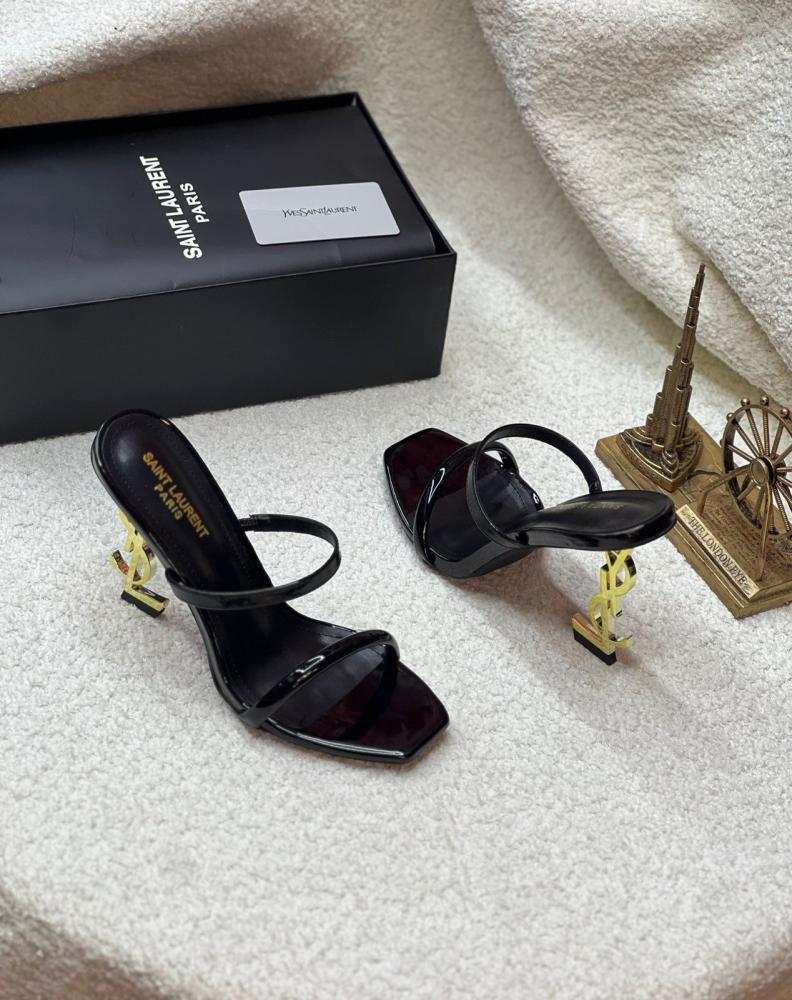 Saint Laurent Opyum Patent Leather Sandals
